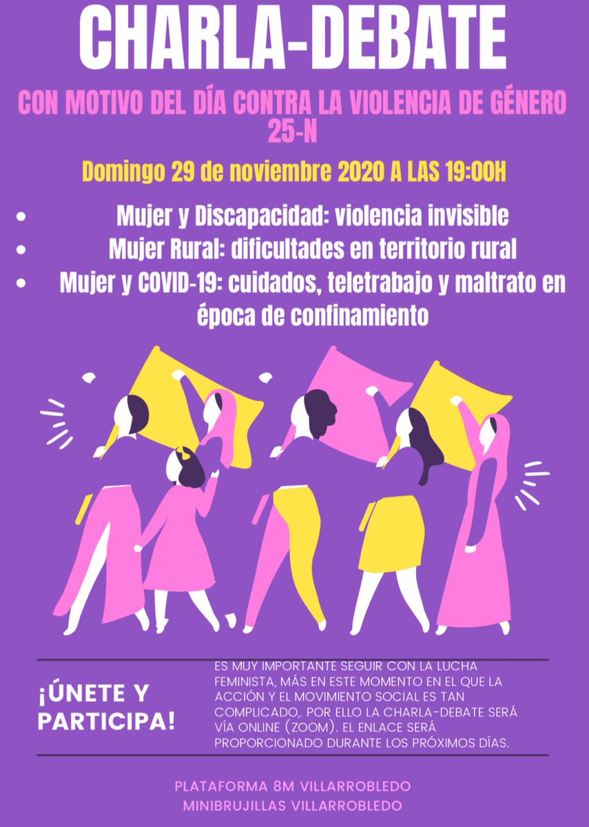 Este año no podemos hacer una concentración como cada #25N, pero tenemos que concentrarnos en que no haya más víctimas de las violencias machistas !

Os esperamos para un buen debate