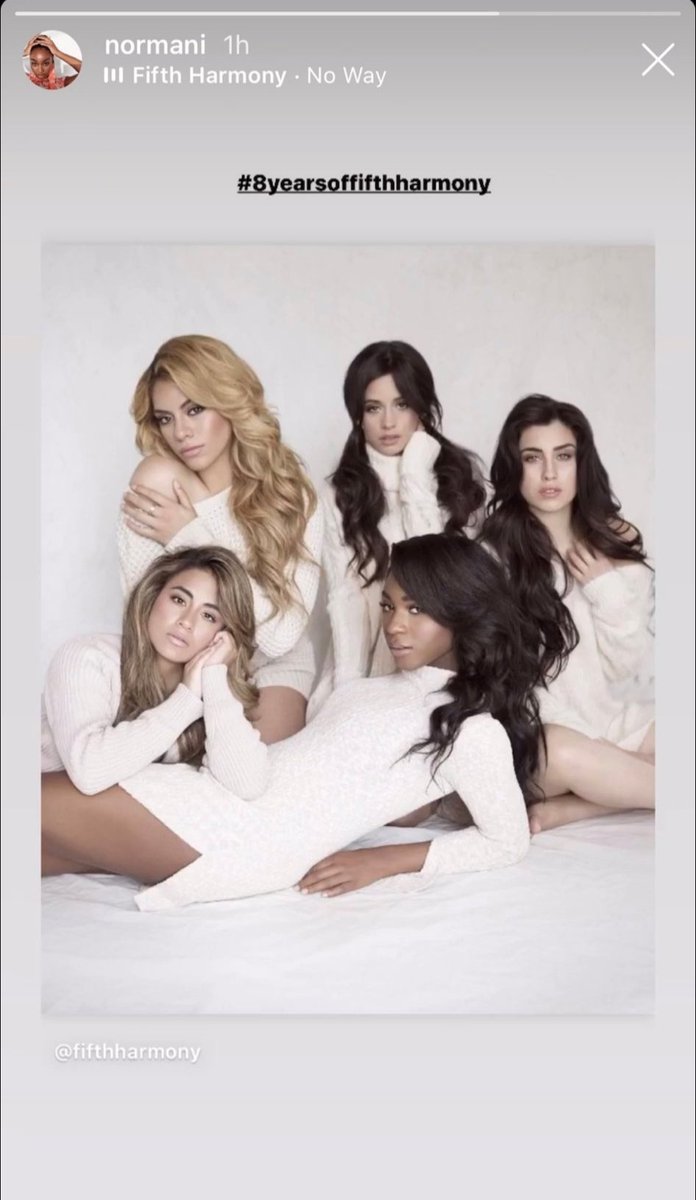 Normani including Camila in the   #8yearsofFifthHarmony anniversary
