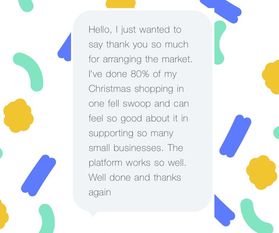 Creating Super Market Virtual Christmas 2020 hasn't been an easy task ... but getting messages like this means it all worth it! We cannot wait to share the market with you all tomorrow - launching first thing! #supermarketvirtual supermarketevents.com