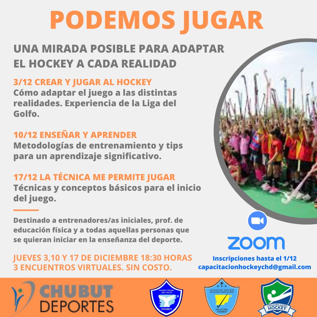 solangemontini's tweet photo. Con la intención de promover el armado de escuelas de hockey en toda la provincia proponemos junto a Chubut deportes 3 encuentros virtuales @Hockeydelgolfo @Carolina_3116 https://t.co/j9GhChBcfI