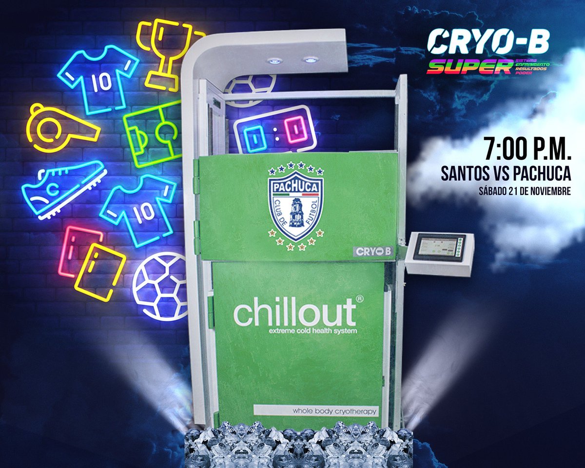 CRYO_B's tweet photo. ⚽️¡Este Sábado los tuzos demostrán que para el poder del frío no hay barreras! 🥶#santoslaguna #pachuca ! 👉🏻¿Súper, no?
👼 @ClubSantos  vs 🏃🏻 @Tuzos 
🕘 07:00 pm 
🏟 Estadio CORONA
#Guard1anes2020 #LigaMX #tuzos  #SuperEncuentro #SuperCrioterapia #SantosLaguna https://t.co/IossVxcQMG