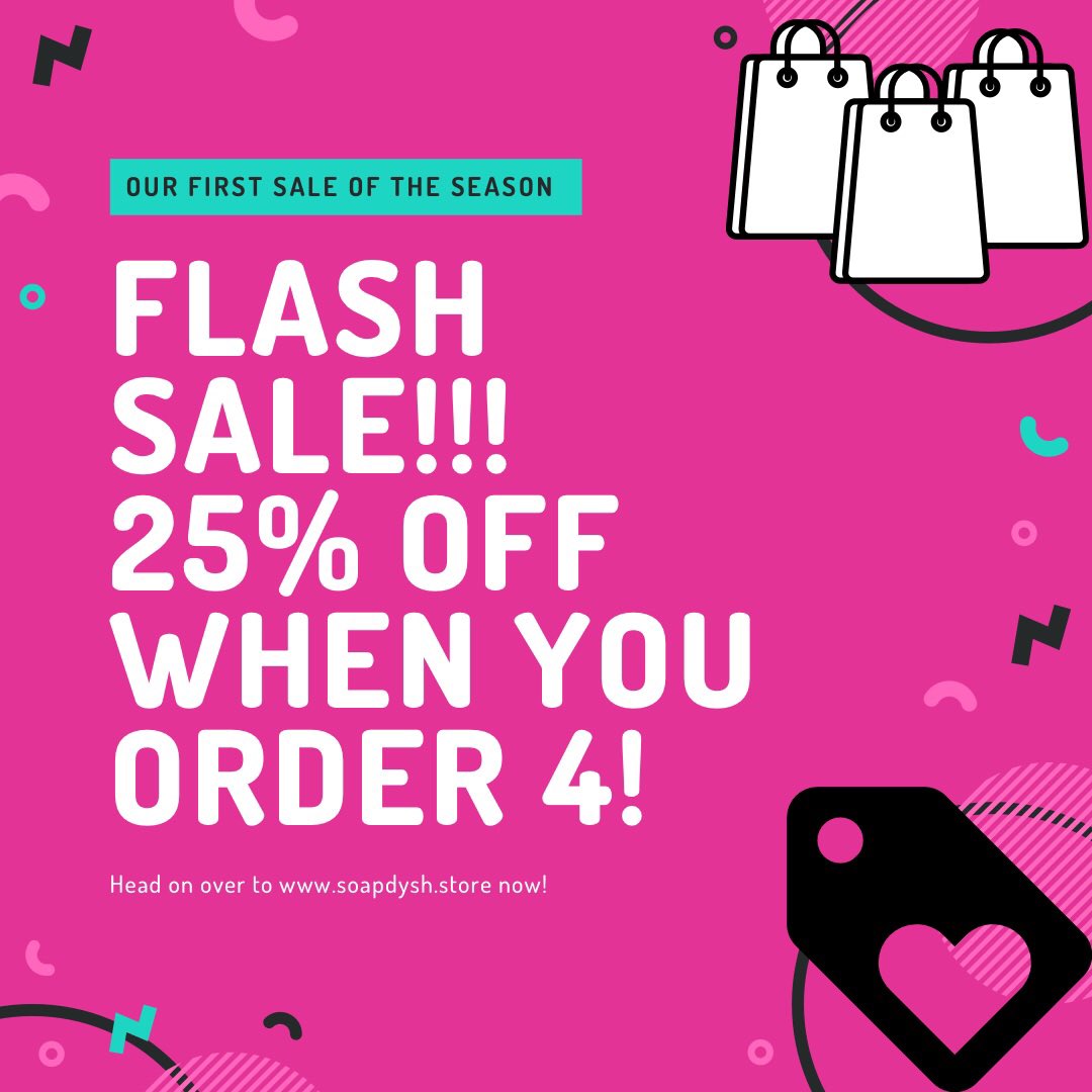 SoapDysh's tweet photo. 25% off when you order any 4 items from the shop!!

https://t.co/Ay07I3IssB https://t.co/421ZETvOLt