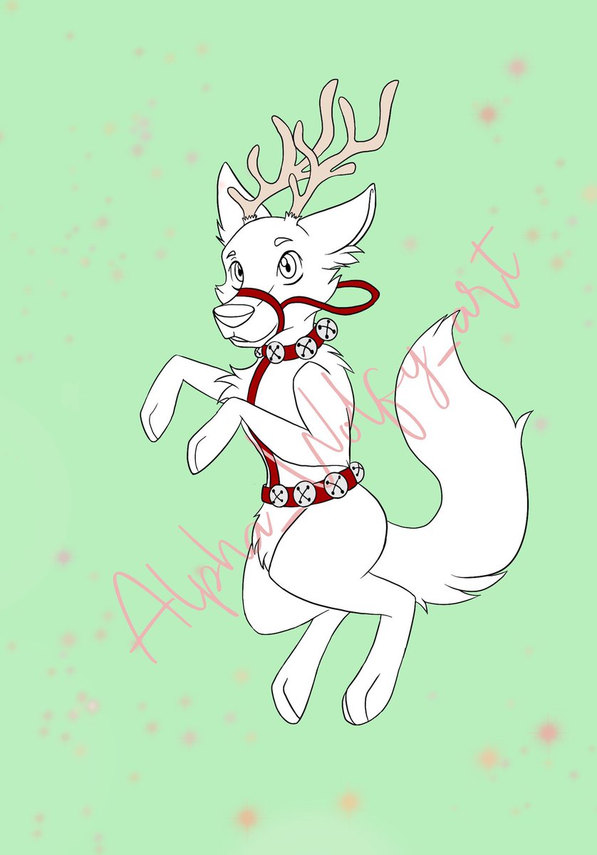 alpha_wolfy_art's tweet photo. New holiday themed YCH for $18🥰 Who doesn’t want to see their sona as a reindeer? https://t.co/SSyCh6lzeY