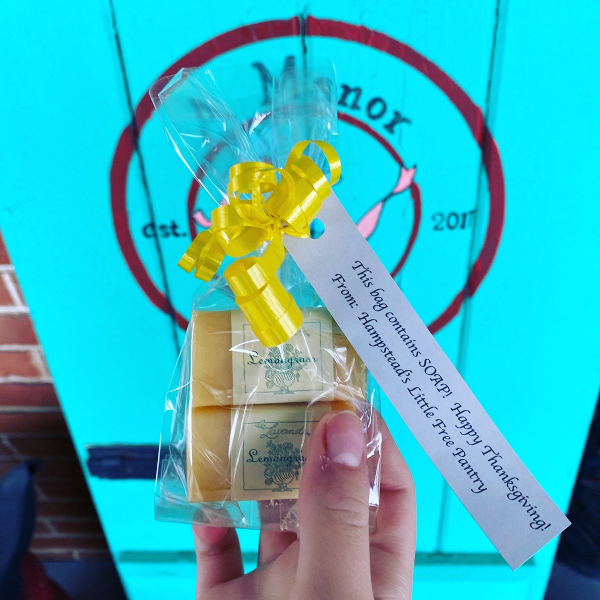 HampsteadsLFP's tweet photo. How cute are these little soap packets?!? Thank you @amanorofthyme for donating one to each of our Thanksgiving meal recipients! https://t.co/jfF6vjdq9i