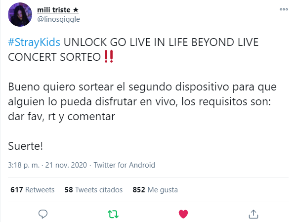 rainbowseaveyx's tweet photo. @linosgiggle Espero tener suerte casi nunca gano en nada 🥺💜 https://t.co/YslB2LNljs