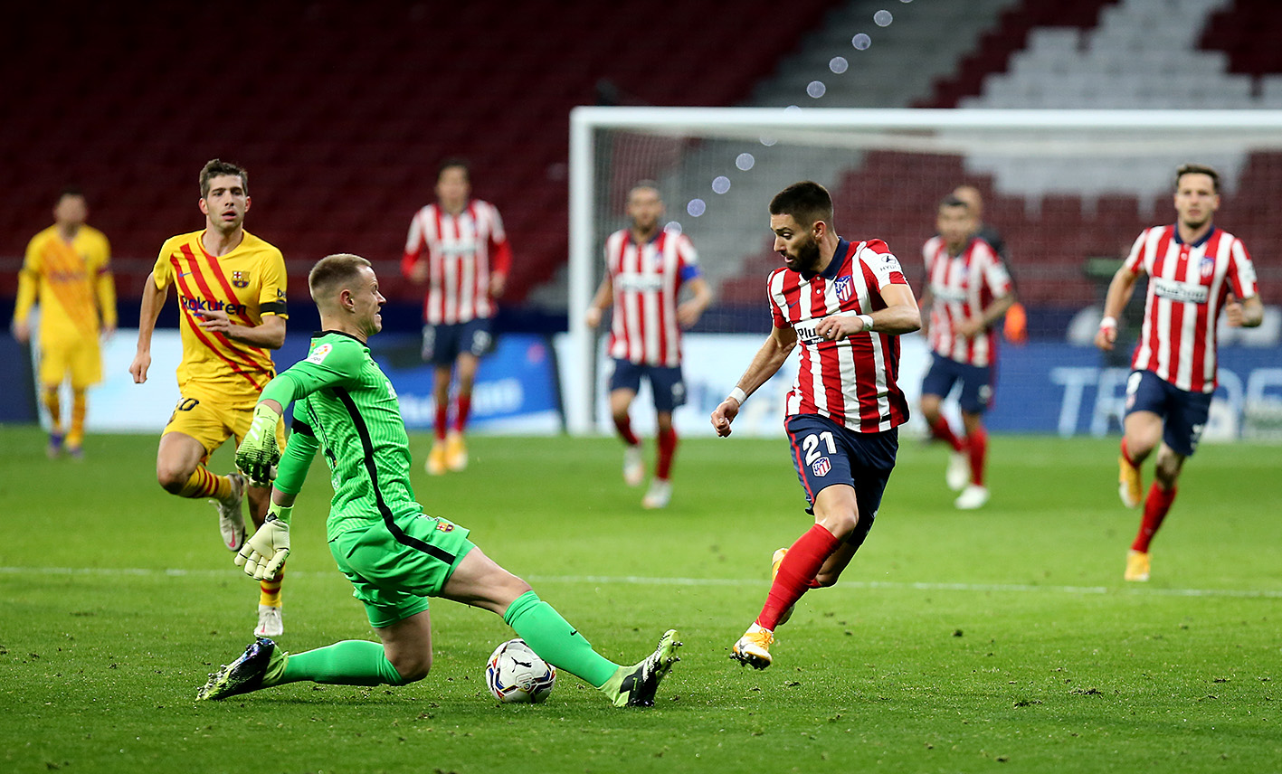 Carrasco, en la acción del gol del Atlético de Madrid (Foto: ATM).
