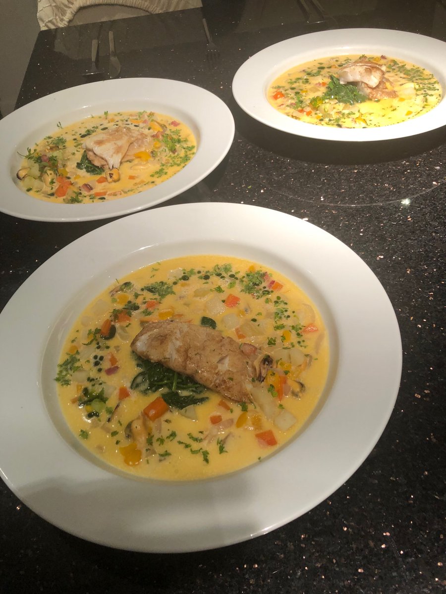 Roasted Salt cod clam chowder