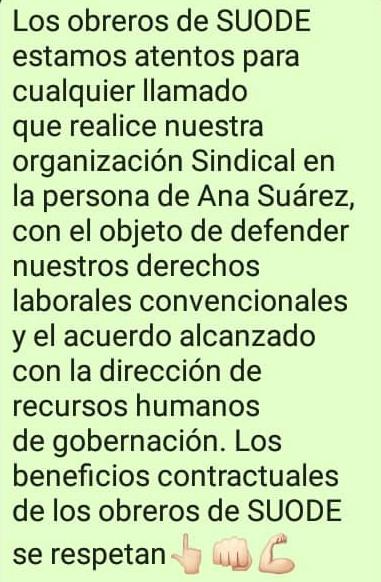 f_vargas2's tweet photo. 3/3 seguimos en pie de lucha para que paguen los beneficios que nos deben, NUESTROS DERECHOS SE RESPETAN.. 👆🏻👊🏻💪🏻
. #SUODE
. #obreros
. #beneficios
. #salariales
. #pazlaboral
. #mérida
. #Venezuela https://t.co/0gRVi2FSsO