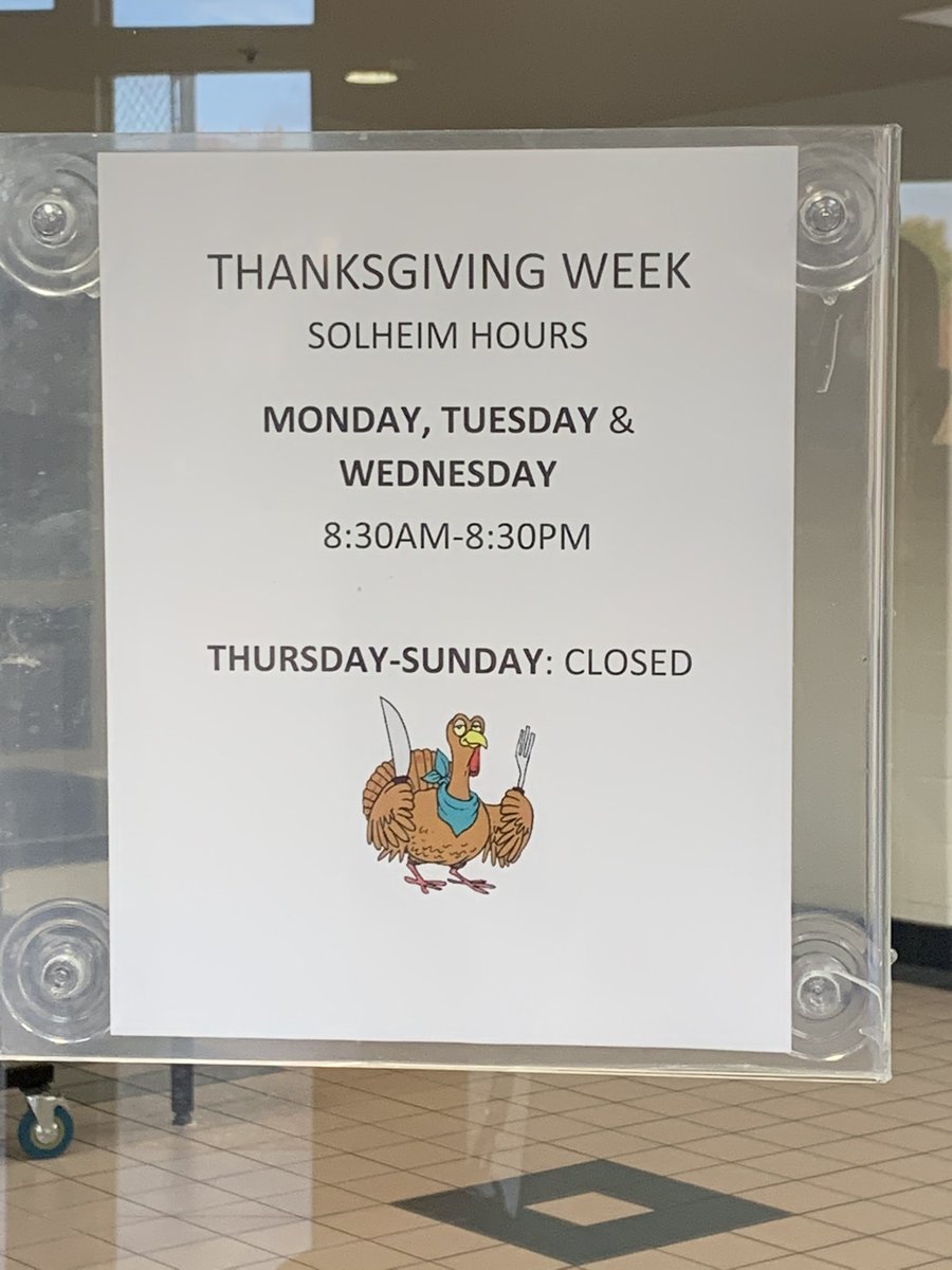 LETUAthletics's tweet image. #Solheim hours for semester break &amp;amp; holidays.