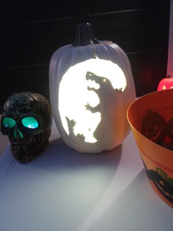 furbque's tweet photo. Congratulations to our pumpkin carving contest winner!  

@PamuyaBlue made a fantastic godzilla pumpkin. https://t.co/Cv7K0isPbi