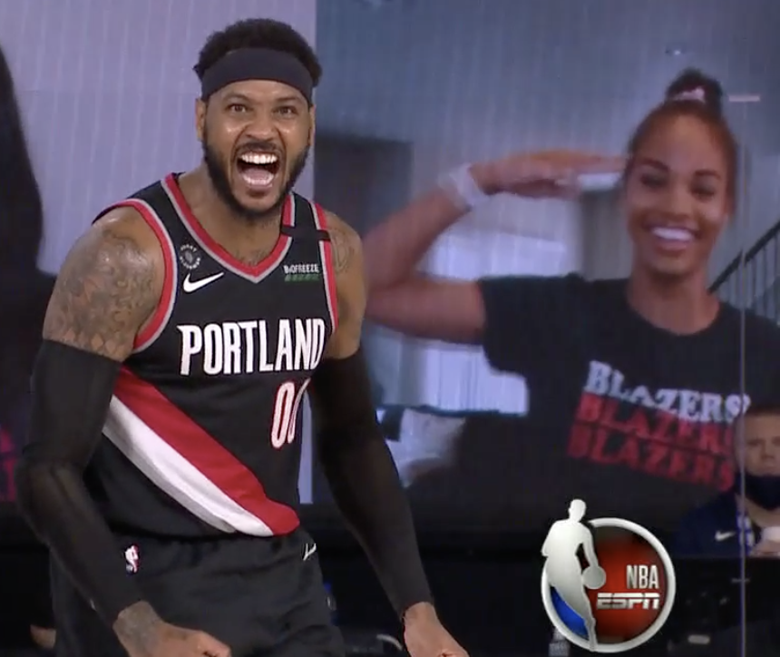 espn's tweet photo. Blazers fans seeing Melo run it back: https://t.co/2tQn4RgePF