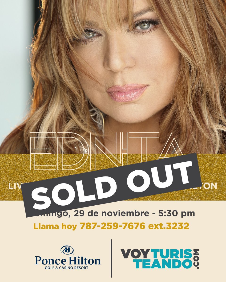 VoyTuristeando's tweet photo. ✨¡Todo vendido para cantar con Ednita Nazario en el Hilton Ponce Golf & Casino Resort!✨ Sigue gozando el #TurismoInterno seguro y haz #CheckInPorTuIsla con 👉🏼 https://t.co/nTLykQK84s 🎤 https://t.co/sZZGOfocsr