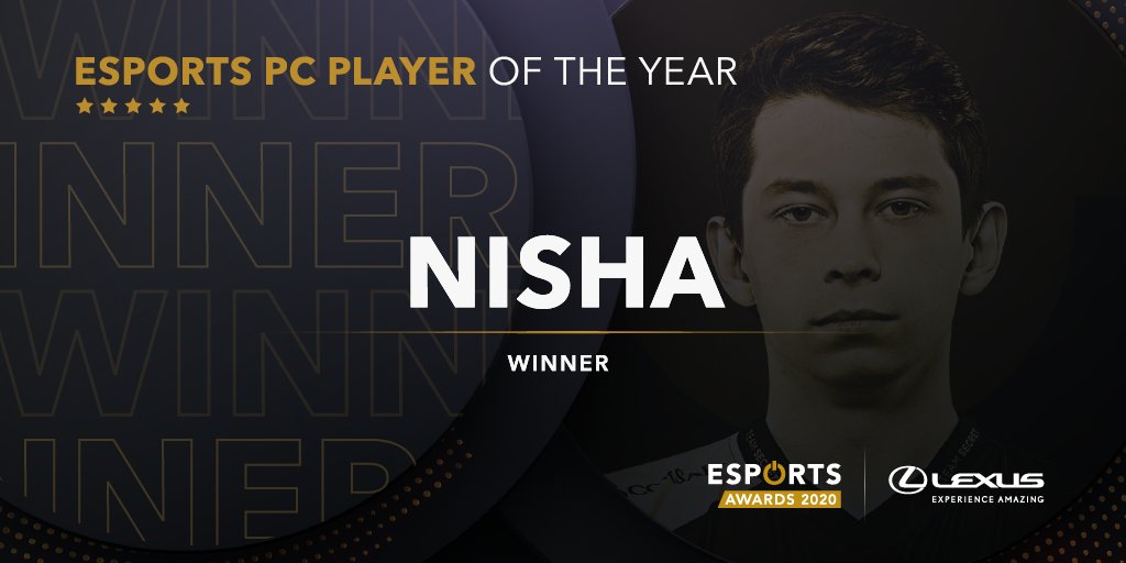 LIVE - Esports Awards 2020 Presented by Lexus on Twitter: "The winner of  the Esports PC Player of the Year is @Nishadota of @Teamsecret # EsportsAwards… "