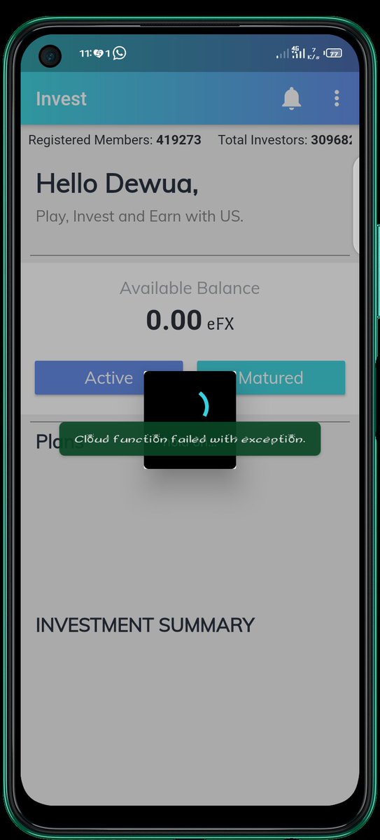 Iamxwizee's tweet photo. @earnersfx I can't long in to my account. It keeps showing that. See image attached https://t.co/CqjLONR0G4