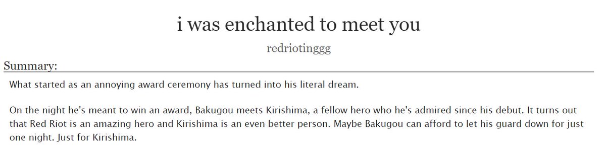 i was enchanted to meet you by redriotinggg- rated T, 4k, complete- ph! bk and kr didn’t go to the same school so they meet later in the scene and turns out they’re huge fans of each other sdjhfaksjdh i love the way they just /click/ https://archiveofourown.org/works/247...