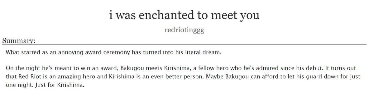 i was enchanted to meet you by redriotinggg- rated T, 4k, complete- ph! bk and kr didn’t go to the same school so they meet later in the scene and turns out they’re huge fans of each other sdjhfaksjdh i love the way they just /click/ https://archiveofourown.org/works/24781477 