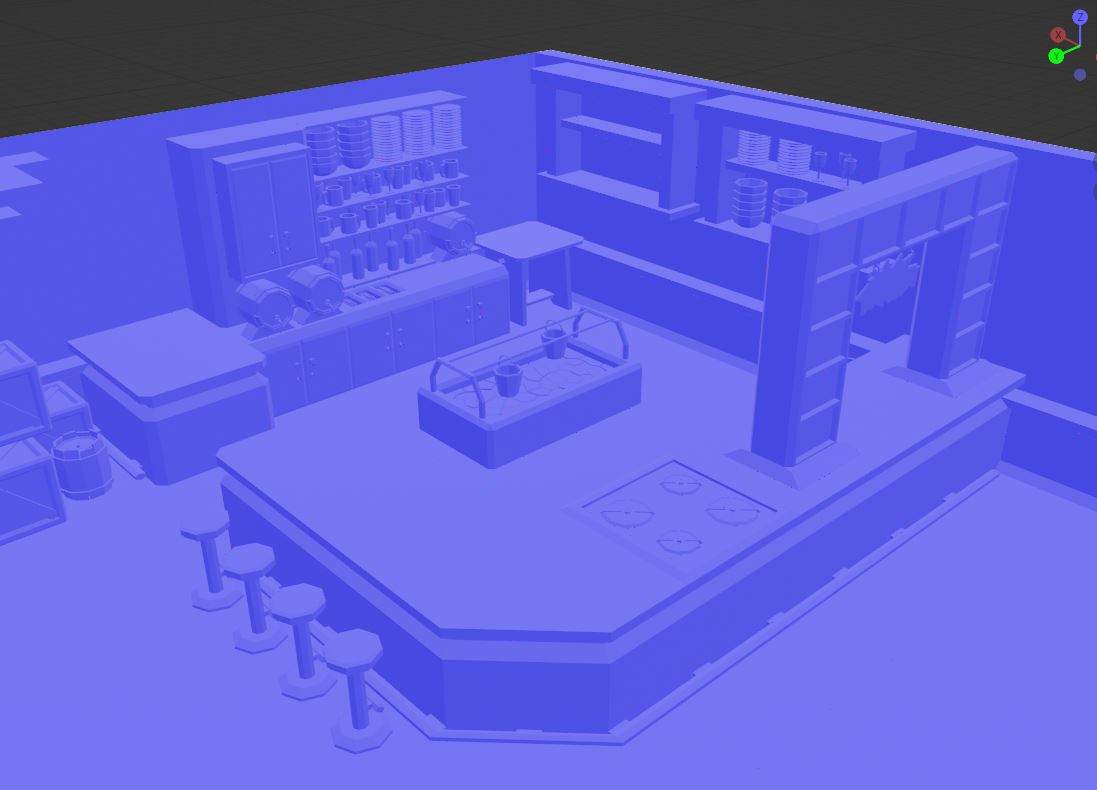 ThePollywhopper's tweet photo. Been working on the hub world for Turbo Tavern today and I've gotta say I'm pretty happy with how it turned out. Can't wait to get it textured. #blobfishgames #indiegames #blender https://t.co/Iz5GNMRawL