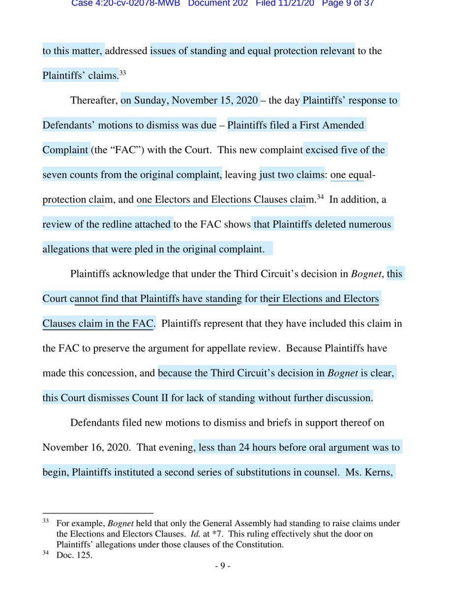 Pages 7-11 provide a concise tick rock to all the actions, attorney withdrawals/addition, motions, briefing schedule and explains how the 3rdCCOAs BOGNET was the controlling legal framework as it relates to standingstay with me because it’s gonna a GOOD https://ecf.pamd.uscourts.gov/doc1/15517440657