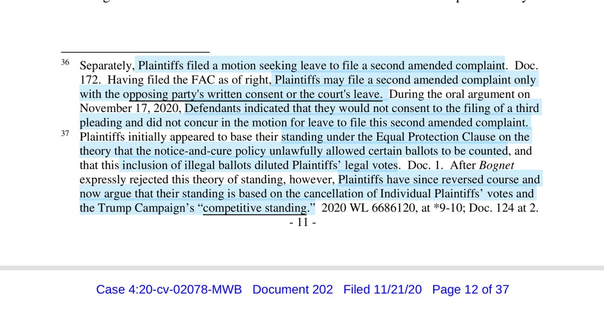 The FOOTNOTE is GLORIOUS and presently I’m howling because it is that funnyand the fact the Judge took the time to tuck 3 fact nuggets in that footnote is why this is just a wholesale rejection of Rudy Fresh-n-Fruity  https://ecf.pamd.uscourts.gov/doc1/15517440657