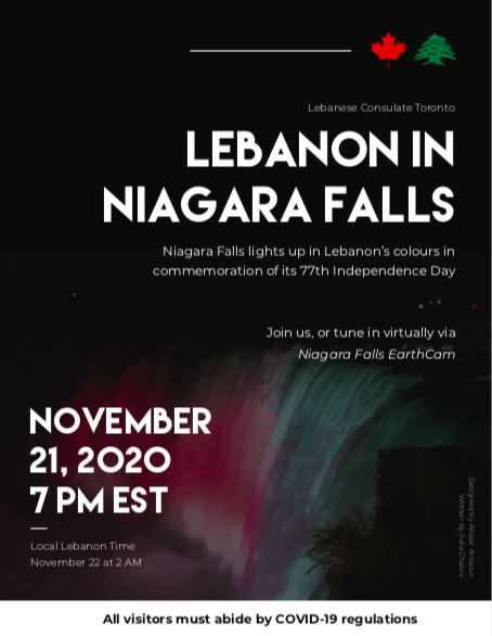 LebaneseToronto's tweet photo. #LebanonLightsNiagara

LIVE shorty!!

Tune in via:

Facebook: Lebanese Consulate Toronto
https://t.co/uBbfn99aJs
Niagara Falls EarthCam: https://t.co/RhKbx7CpB7 https://t.co/aAO3FJphau