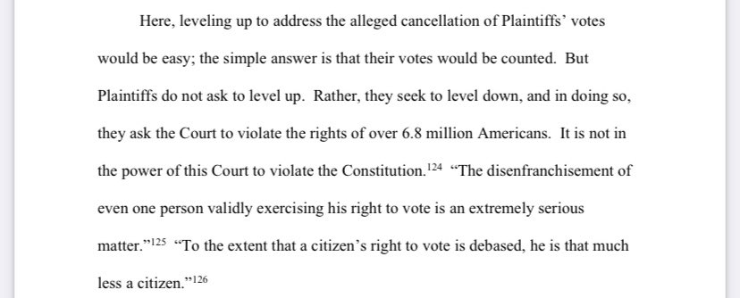 The Judge is not very interested in disenfranchising all of Pennsylvania under a hallucinatory reading of Bush v Gore.