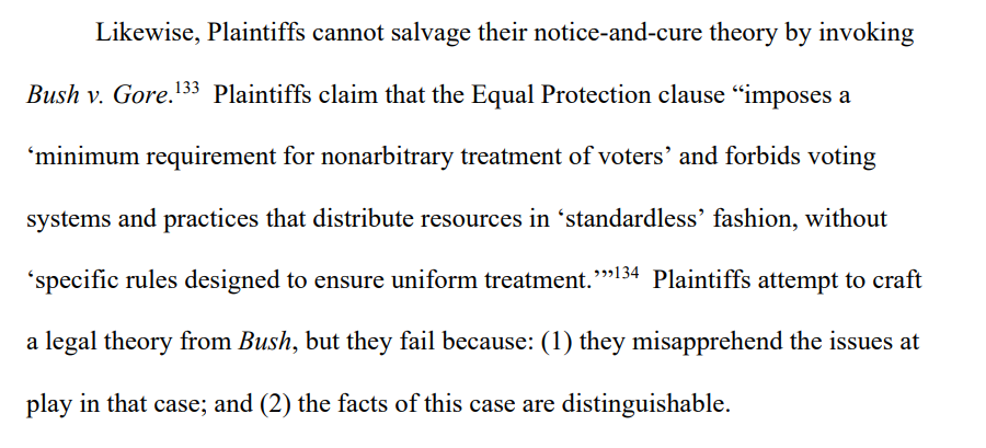 The judge said Trump's lawyers didn't understand Bush v. Gore.