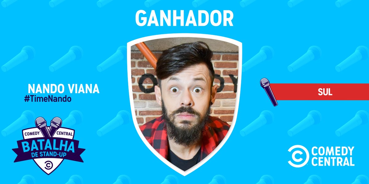 ComedyCentralBR's tweet photo. FIM DE DUELO! O #TimeNando se reuniu e consagrou o gaúcho como vencedor da #BatalhaDeStandUp da Região Sul! Ele segue para a final, na semana que vem!😅 https://t.co/15B7XSm6qy