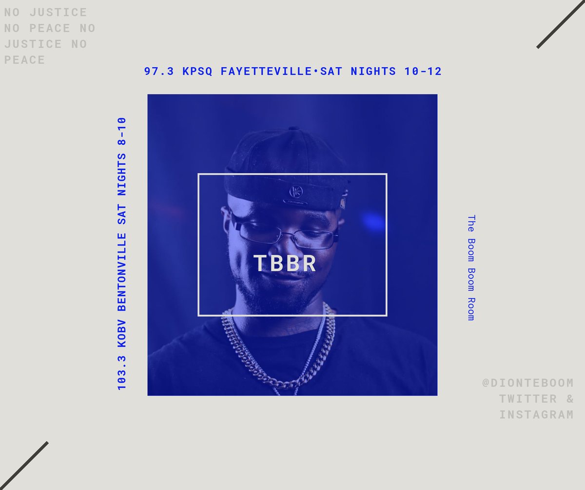 Back Again Tonight In The Boom Boom Room With Some New Original Music From Myself This Time 🤟🏿

8-10pm 103.3 KOBV - Bentonville  Stream It Live Here : bentonvilleradio.com/streamradio 

10-Midnight  | 97.3 KPSQ Fayetteville  Stream It Live Here : kpsq.org/listen/