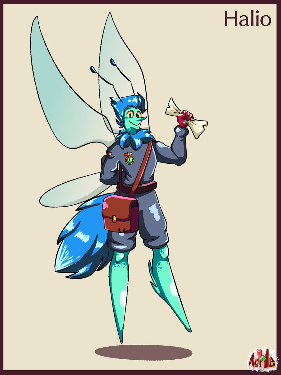 Achesito1's tweet photo. male sample of Halia kingdom 
#Halio #male #boy #fairy #character #Ghardiaspecies #draw #digitalart #art #digitaldrawing #characterdesign #hada #tiny #fly #fantasy #mailman #collector #green #red #blue #brown #humanoid #species #cute #wings #fantasia #oc #originalcharacter https://t.co/EtfRKvOfKW