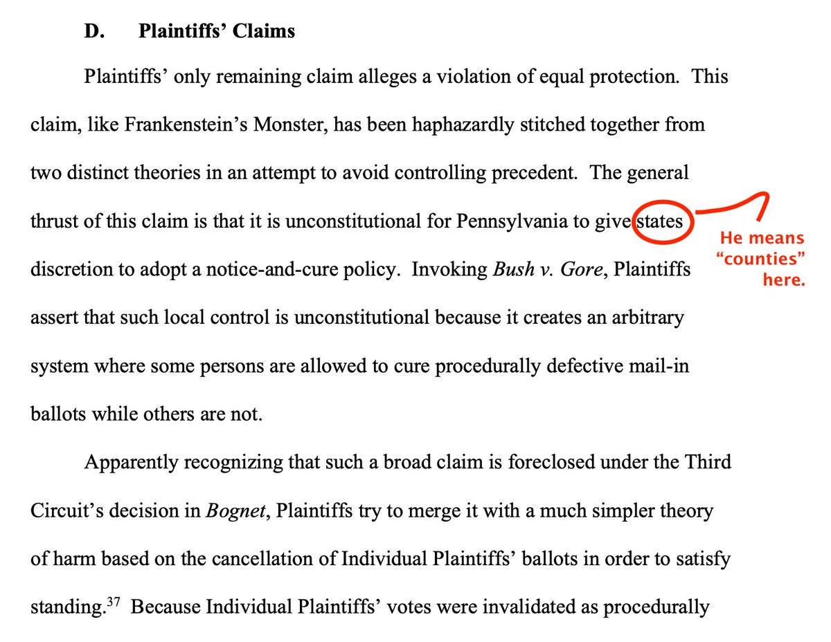 After going through the facts and the procedural posture — noting all of the counsel changes for the Trump campaign — Brann gets to the legal issues, which somehow went even worse for the Trump team, from the get-go.