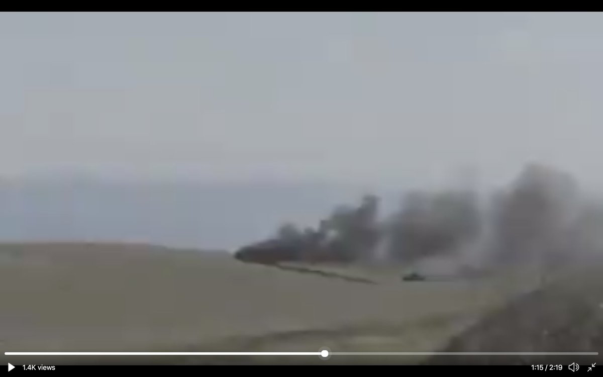 13 As described - seems at least 2 Azeri vehicles were set on fire in this battle, whilst an NKR T-72 shown earlier in the 2nd video in this chain is also burning at 2:32 in this last video. Any translation/summary whats said in the videos is appreciated. https://twitter.com/RALee85/status/1330212453867778048