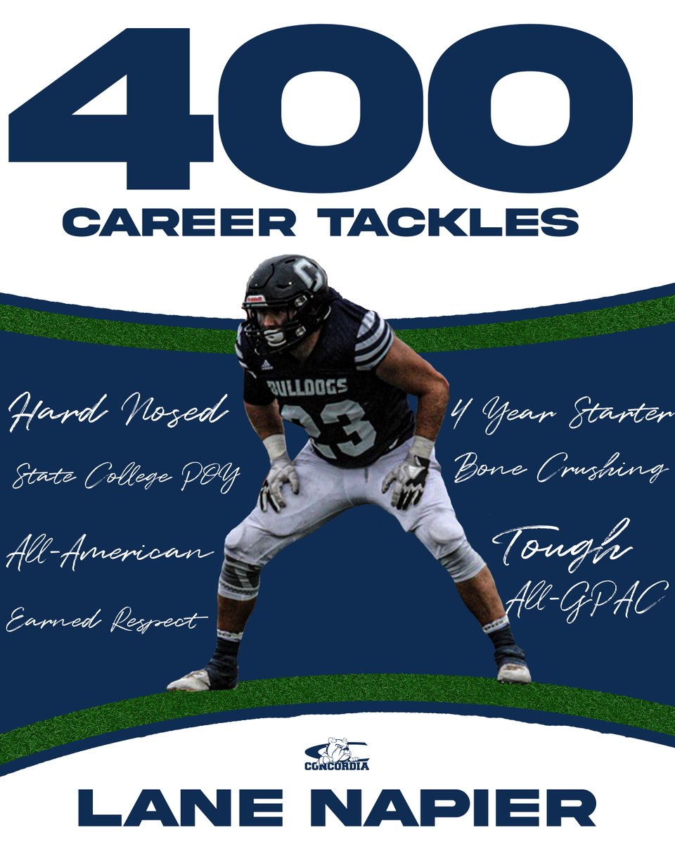 BulldogsRetired's tweet photo. 🏈 | With 14 tackles today, Lane Napier surpassed 400 for his career. That's an average of more than 100 per season. 👀

#PutTheBallDown 🐐 https://t.co/vnAaYxHdoC