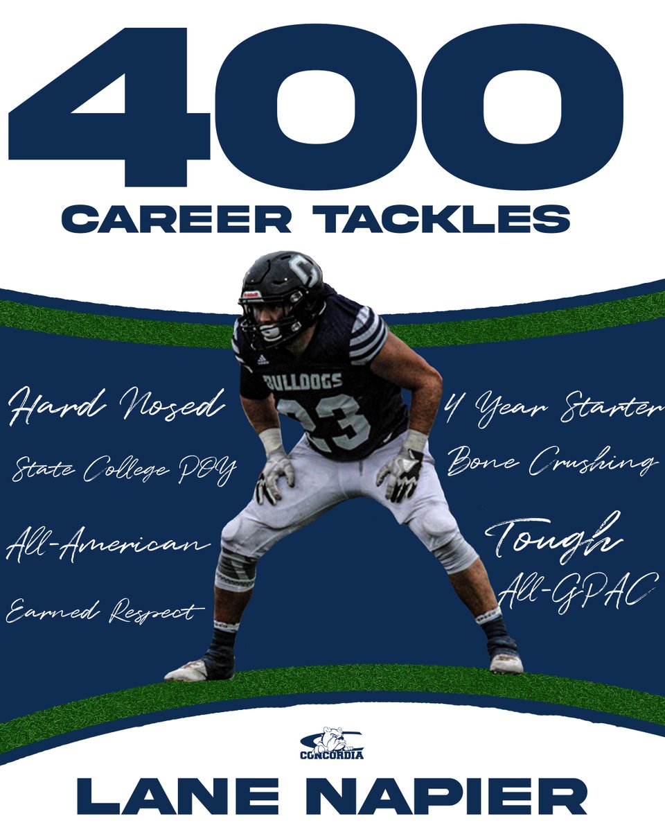 🏈 | With 14 tackles today, Lane Napier surpassed 400 for his career. That's an average of more than 100 per season. 👀

#PutTheBallDown 🐐