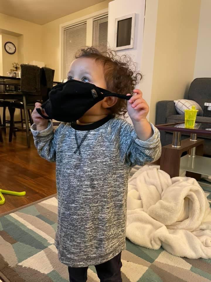 To tell us she wanted to go outside, my 16-month-old daughter motioned to her jacket and then, completely unprompted, grabbed a mask for the first time. If this can be part of her routine, it can be part of yours too. #ProudDad #WearAMask