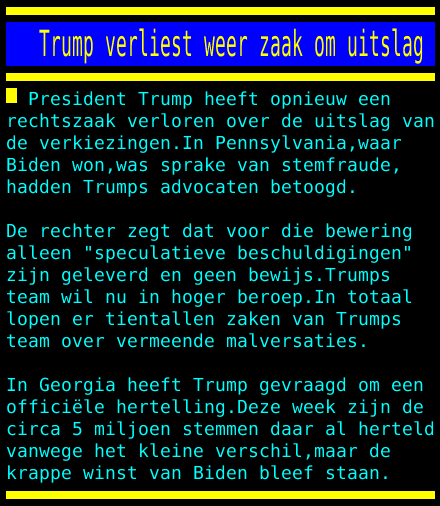 Trump verliest weer zaak om uitslag