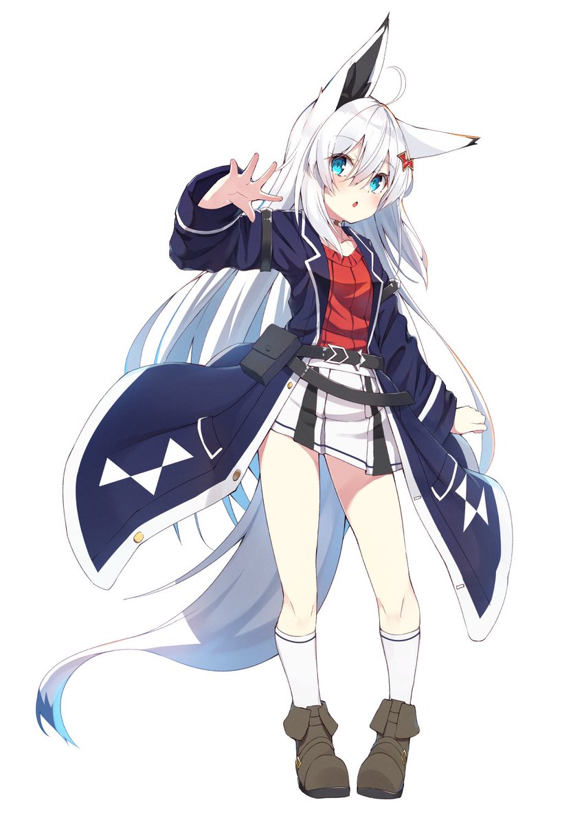 白髪けもみみロリコートっ娘 ようづきのイラスト 白髪けもみみロリコートっ娘 ようづきのイラスト