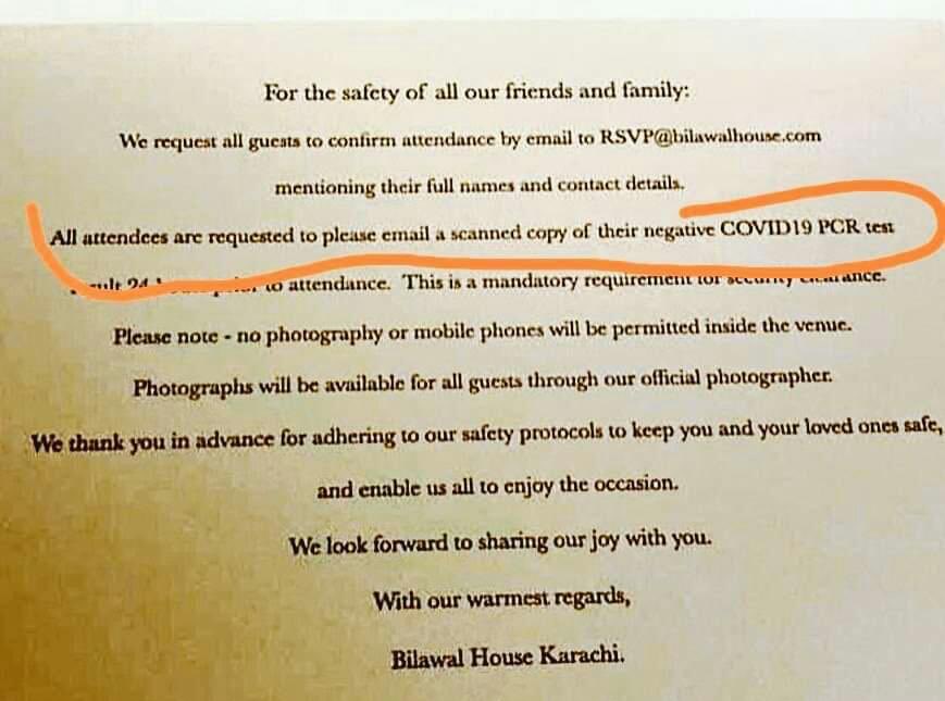 VoiceOfDoctors's tweet photo. Attendees of @BakhtawarBZ Engagement Ceremony required corona negative report but PDM will continue to play with the lives of public.Hypocrisy of Political Leaders in this pandemic proves these leaders only care about themselves,they can’t even think for the betterment of public. https://t.co/x9fEuOTcTK