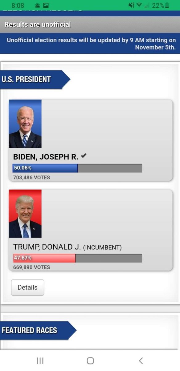 This picture is also from the official Nevada website. These are the total votes given to Trump and Biden not including independents. Now add those 2 numbers = 1,373,376. These are the # of “legal” votes that were counted.