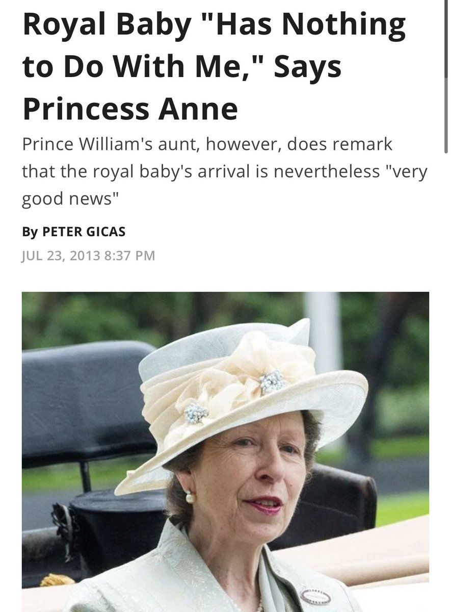 And on the news of the Duke & Duchess of Cambridge giving birth to their first child in 2013, Princess Anne said: “It has nothing to do with me.”