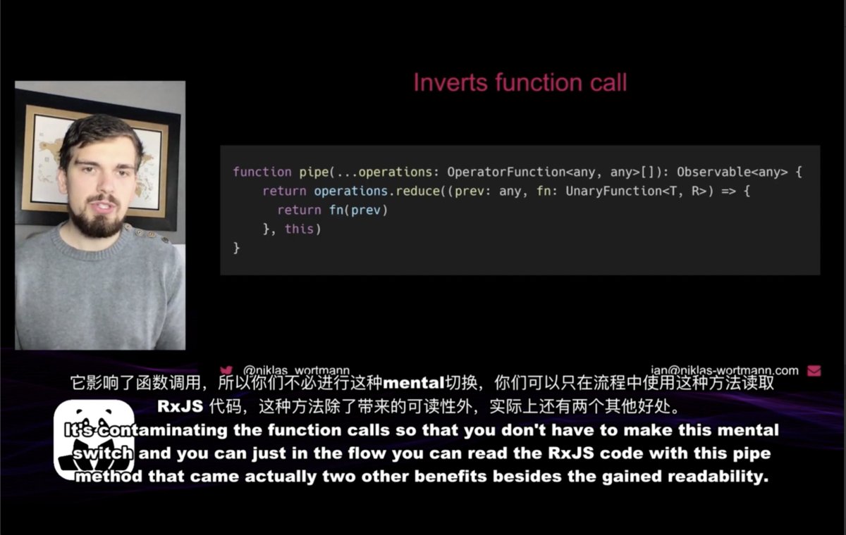 Have you ever wondered how the pipe() function in RxJS was implemented? <a href="/niklas_wortmann/">Jan-Niklas Wortmann</a> explains it and many other internals in his talk "Demystifying RxJS Operators". #RxJS  #ngplus