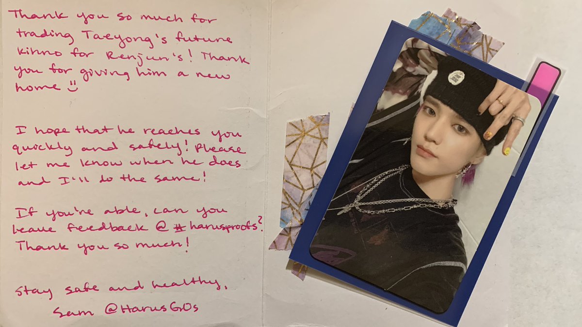 gldnkoos_'s tweet photo. thank you @HarusGOs for trading with me!! taeyong made it safely ☺️ #harusproofs https://t.co/8RpJ7hdE7b