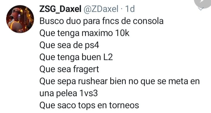 ZDaxel's tweet photo. Busco duo y trios pars torneos que tengan 10k los dos que sean de Brasil di o si no quiero otra region hacepto todo y les aviso si tengo o nel  en los comentarios https://t.co/E2AgbpnreP