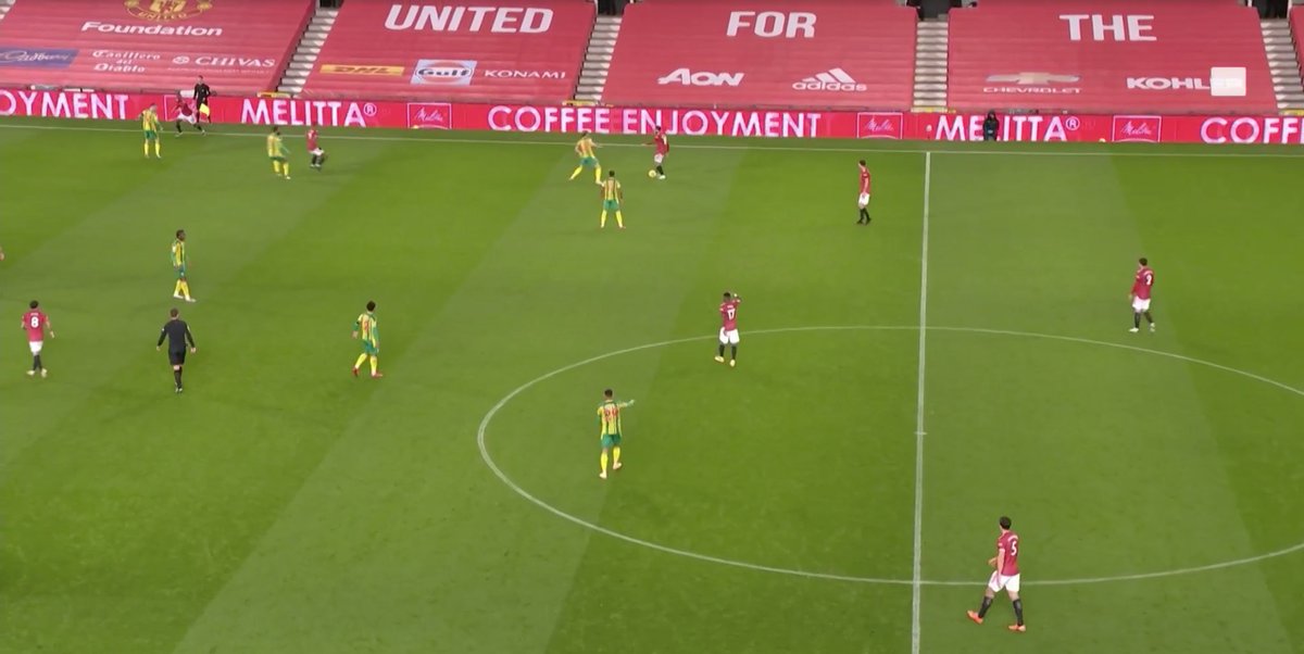 43& #39;: Martial drops deep and wide. Here, though, he drags a centreback. Pros: well, he drags out a CB of course. Cons: Juan Mata alone is there for any potential cross, and he dummies for no one