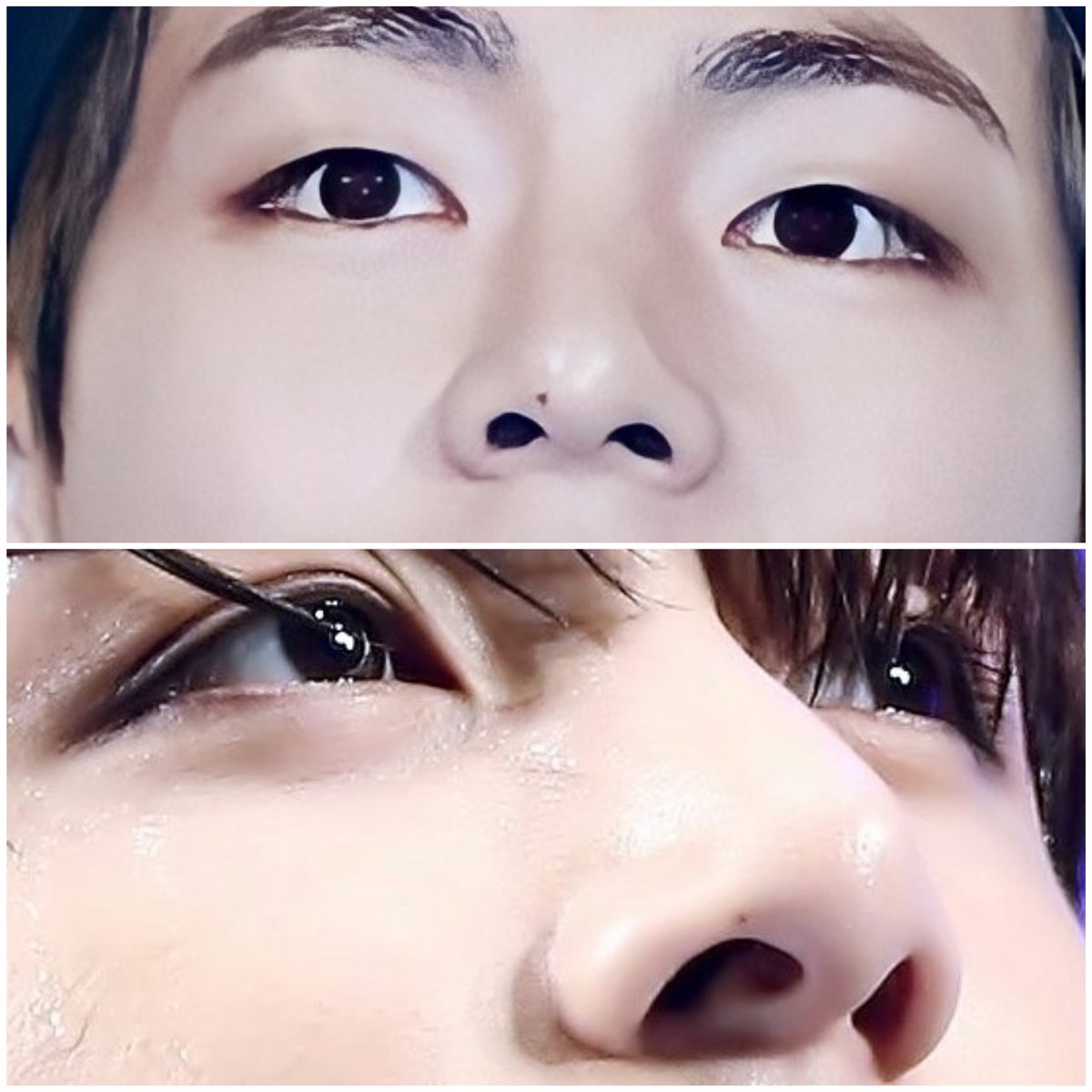 First member to appear in the Life Goes On MV? Taehyung’s close-up. We have many of them in the MV. Especially, close-ups of his nose mole  (matching moles w/JK). Let’s not forget that JK is the MV Director... Tae’s is JK’s male muse, wbk  @shhh_kiki pointed that out 