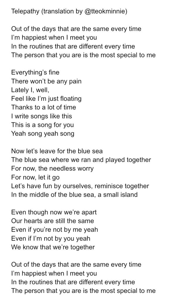 Suga has written Telepathy w/ JK and RM, a beautiful love song. “I’m happiest when I meet you”“The person that you are is the most special to me” “Feel like I’m just floating”This romantic song deserves a whole thread tbh (cr. to @/tteokminnie) @shhh_kiki