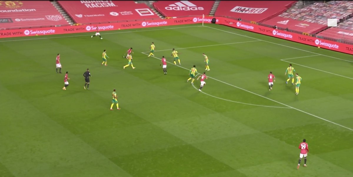 I lied. 49': Martial still not making that clear out run for Rashford. To be fair to him, this is a case of redundant tendencies – they both want this left halfspace for themselves. That said, look how easy this makes it for the defenders to contest and block the shot