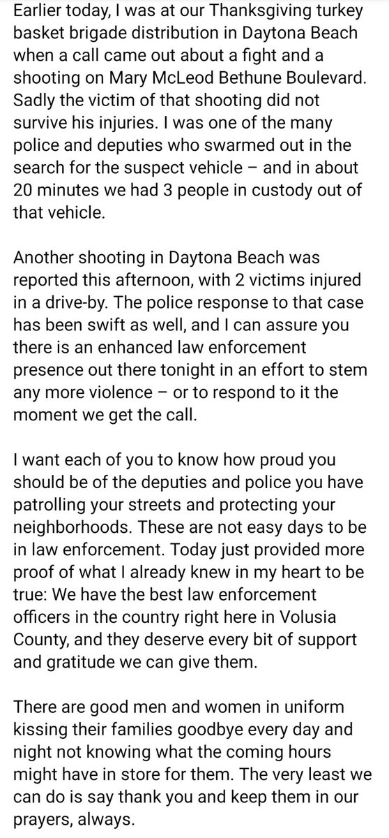 SheriffChitwood's tweet photo. Thinking about today's shooting of a @NSBPolice officer, the bravery displayed on that call, and the gun violence our deputies &amp; police are risking their lives to address. @VolusiaSheriff @DaytonaBchPD. Chief Coffin &amp; I will hold a news conference 11am tomorrow at NSBPD. https://t.co/VOUDVdLWux