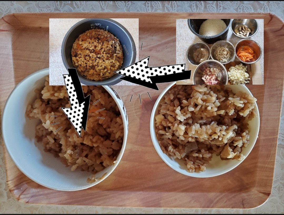 #おうちごはん #お腹ペコリン部 #Twitter家庭料理部  #常備菜
#日本自炊協会 福岡支部
#Lovetwitter

✍️「かしわご飯」📋

３、４日前のだけど
🌰栗ご飯にしたかった〰️🤦
だけど栗入手できずに、かしわご飯へ
相方まだ５才なので、案外こちらの方が喜んでた🥺