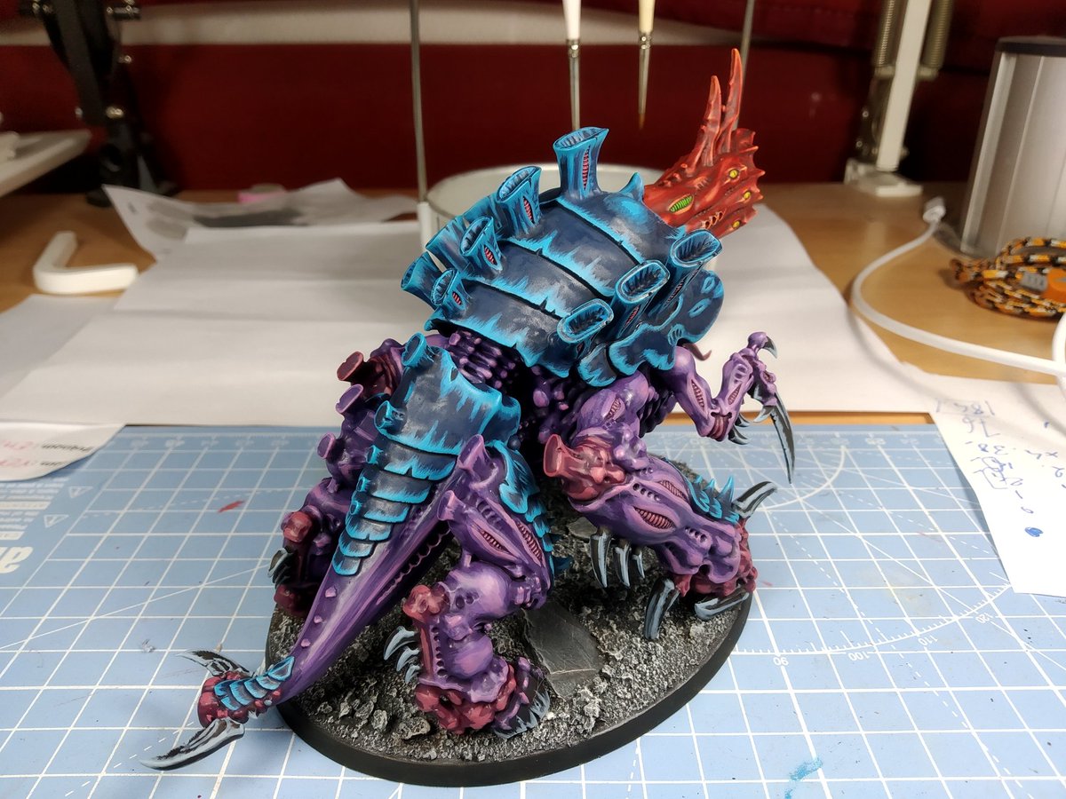 GuRi40k's tweet photo. Second exocrine finished. I used a T-fex head, better than the original one imo
#warmongers #mowvember #tyranids #paintingwarhammer #warhammercommunity #warhammer40k #wepaintminis https://t.co/F27QSsYukN
