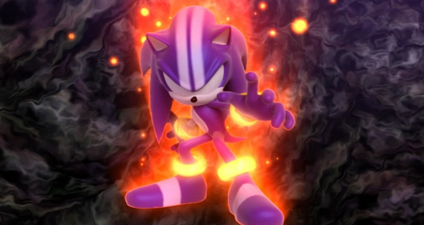 A little trivia: Darkspine Sonic is completely naked;Another little trivia: Darkspine Sonic has practically punched a deity, very similar case with Demi-Fiend from Shin Megami Tensei III.